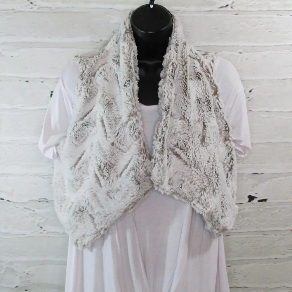 Rare Editions Big Girls Cropped Faux Fur Open Vest - Picture 1 of 8